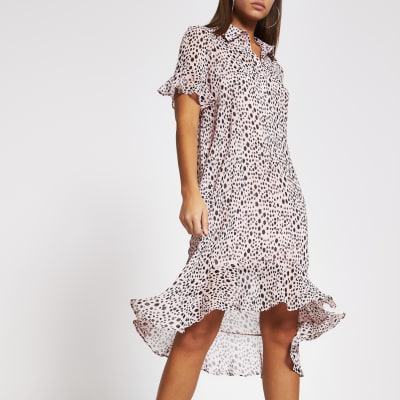 midi shirt dress short sleeve