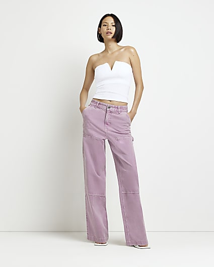 Pink straight trousers