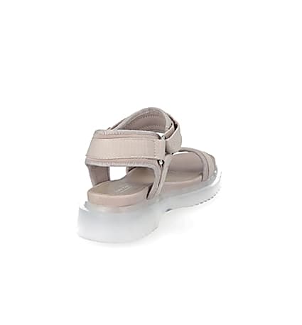 360 degree animation of product Pink strappy gum sole sandals frame-9