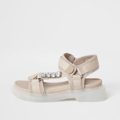 river island pink sandals