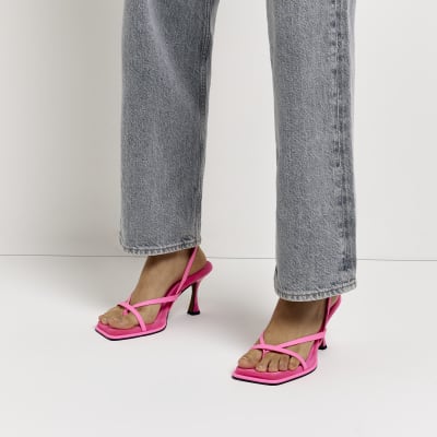  PINK STRAPPY HEELED SANDALS River Island