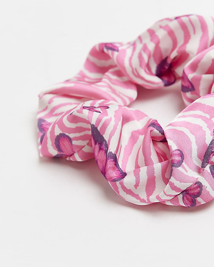 Pink stripe scrunchie