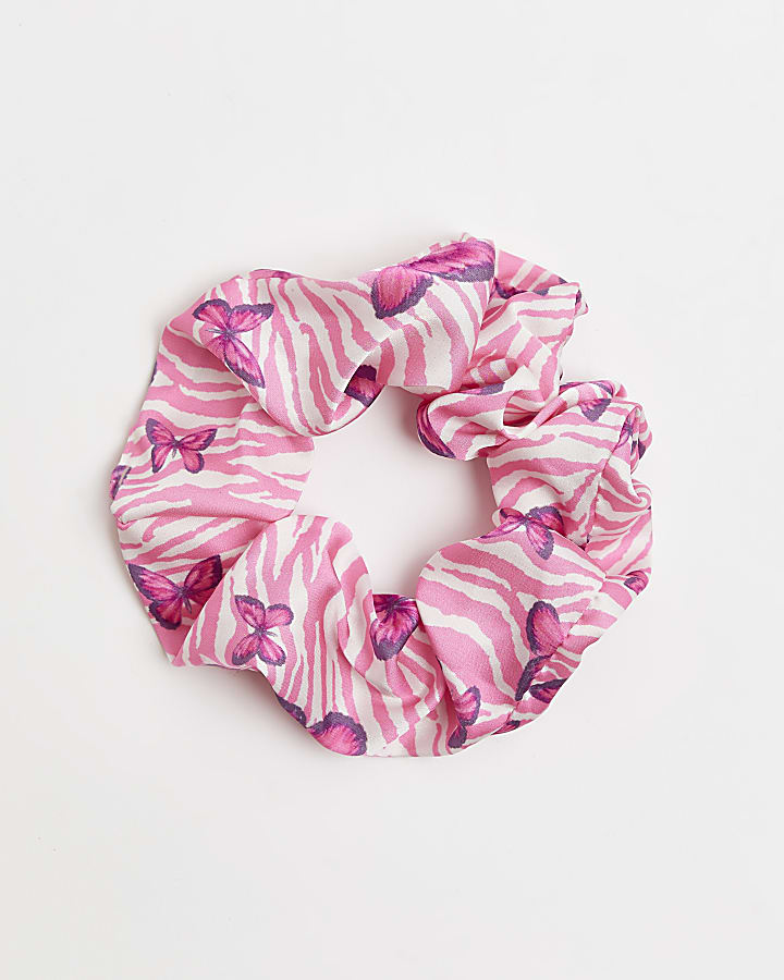 Pink stripe scrunchie