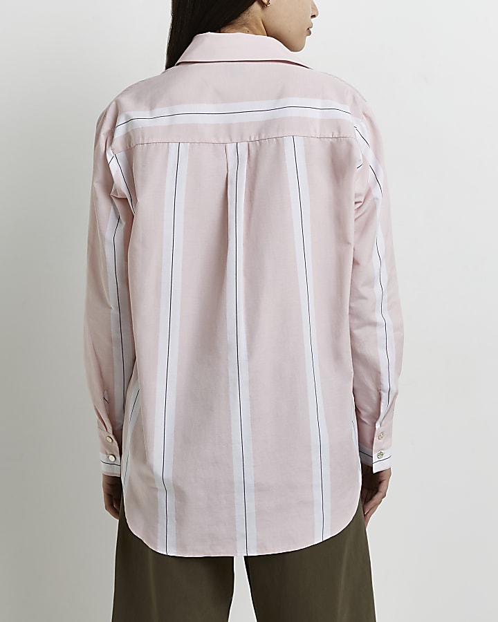 Pink striped oversized shirt
