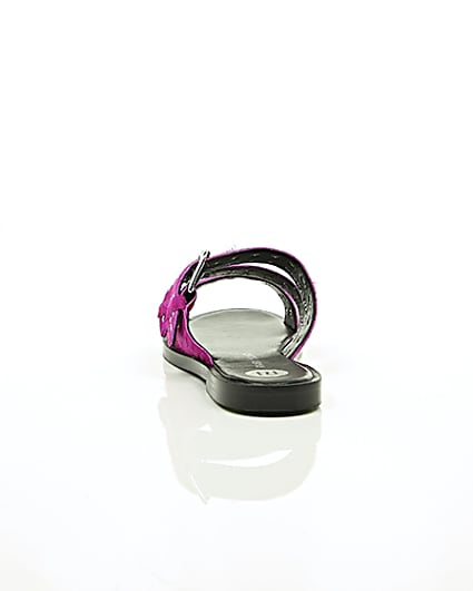 360 degree animation of product Pink studded strap sandals frame-16