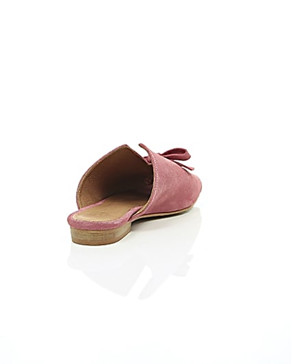 360 degree animation of product Pink suede bow mules frame-14