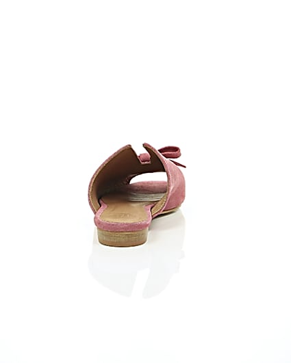 360 degree animation of product Pink suede bow mules frame-15