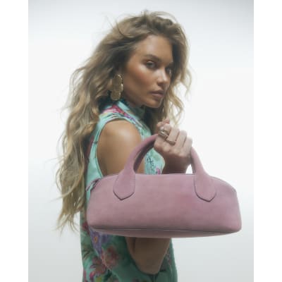 Pink Suede Premium Bowler Bag