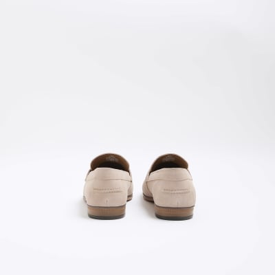 Pink suede tassel detail loafers