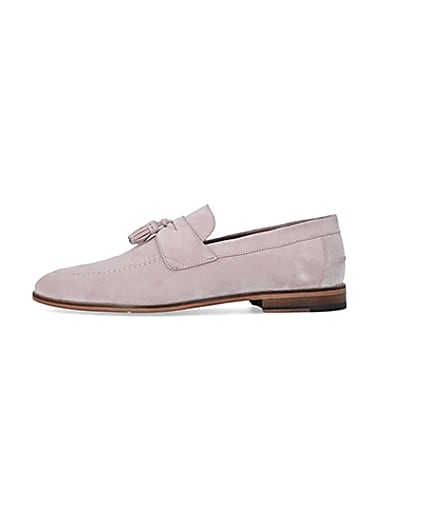 360 degree animation of product Pink Suede Tassel Loafers frame-3