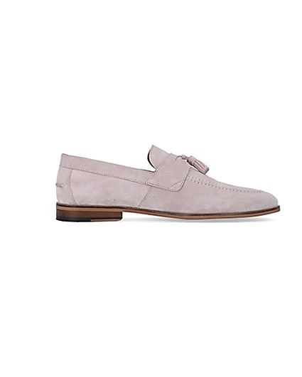 360 degree animation of product Pink Suede Tassel Loafers frame-15