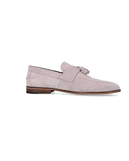 360 degree animation of product Pink Suede Tassel Loafers frame-16