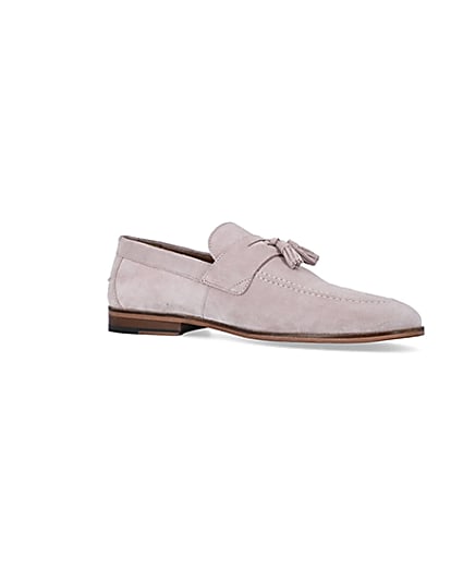 360 degree animation of product Pink Suede Tassel Loafers frame-17