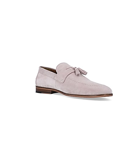 360 degree animation of product Pink Suede Tassel Loafers frame-18