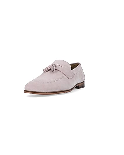 360 degree animation of product Pink Suede Tassel Loafers frame-23