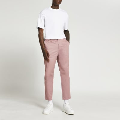 pink side stripe trousers