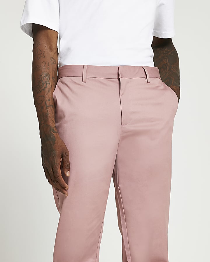 Pink tapered trousers