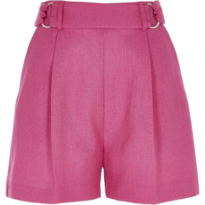 pink buckle shorts