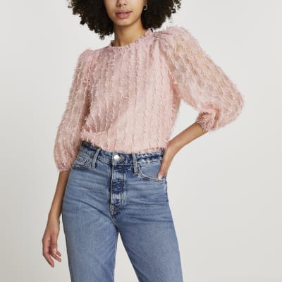 river island pink blouse top