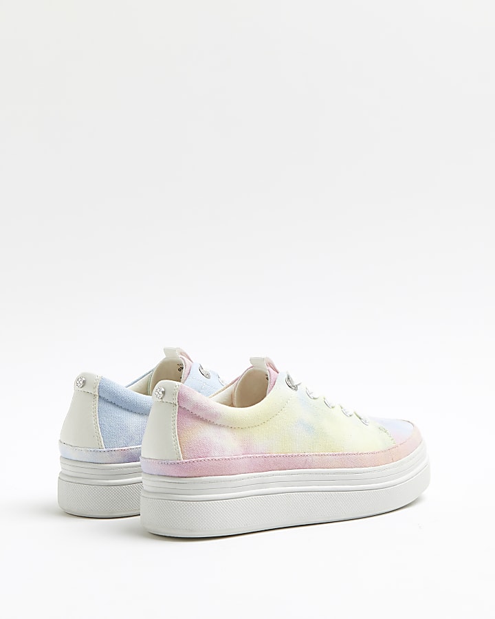 Pink tie dye chunky trainers