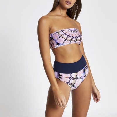 tie dye high waisted swimsuit