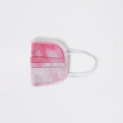 Pink tie dye print face covering