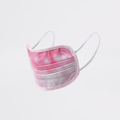 Pink tie dye print face covering