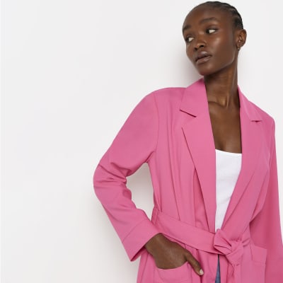 bright pink duster coat