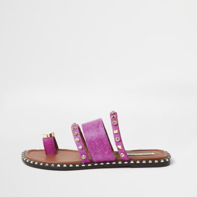 river island pink sandals