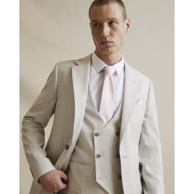 Pink Twill Tie And Handkerchief Set