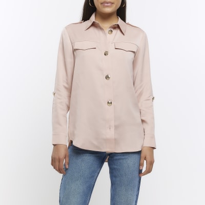 Pink utility pocket shirt