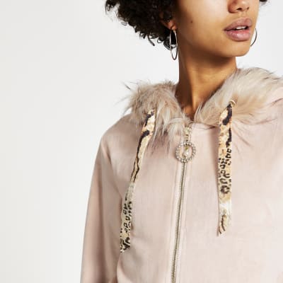 river island velour tracksuit