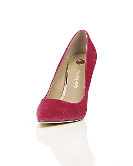 360 degree animation of product Pink velvet court shoes frame-2