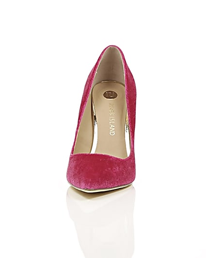 360 degree animation of product Pink velvet court shoes frame-3