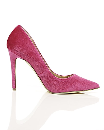 360 degree animation of product Pink velvet court shoes frame-9