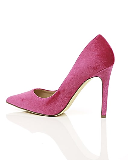 360 degree animation of product Pink velvet court shoes frame-20