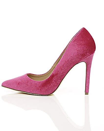 360 degree animation of product Pink velvet court shoes frame-21