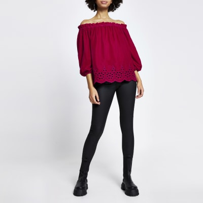pink velvet long sleeve top