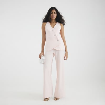 Pink Waistcoat Hybrid Jumpsuit