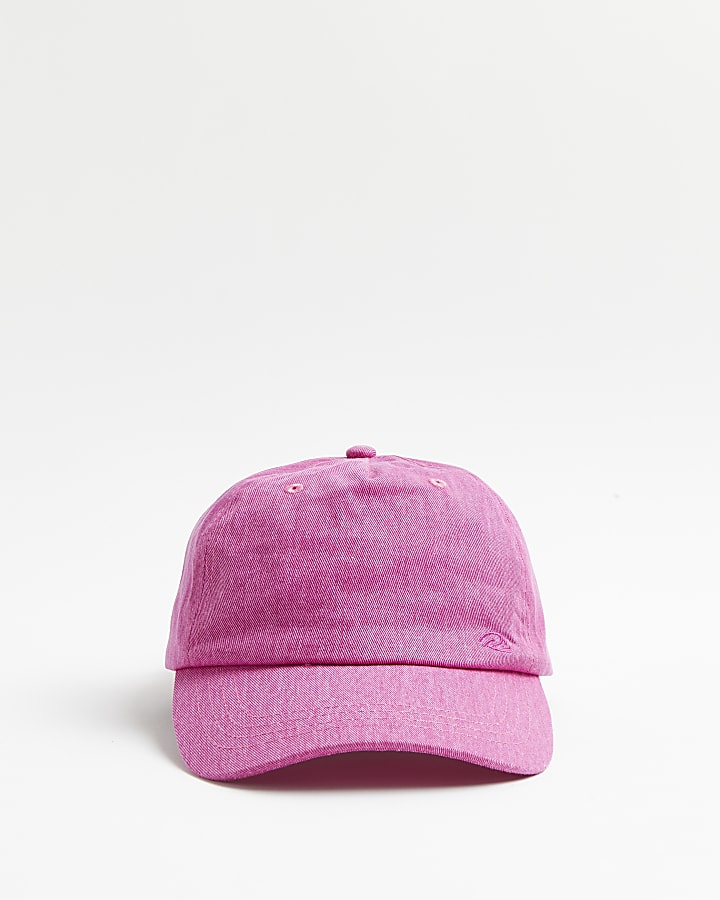Pink washed RI embroidered twill cap