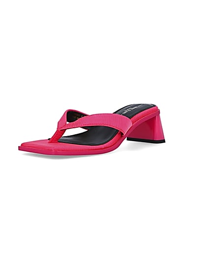 360 degree animation of product Pink wide fit heeled mules frame-0