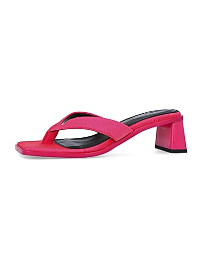 360 degree animation of product Pink wide fit heeled mules frame-2