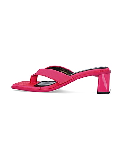 360 degree animation of product Pink wide fit heeled mules frame-4