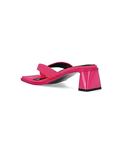 360 degree animation of product Pink wide fit heeled mules frame-6
