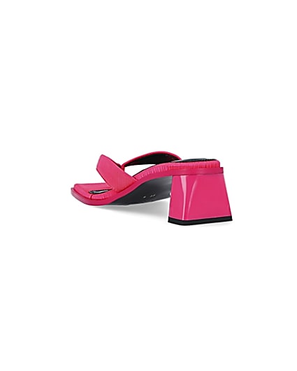360 degree animation of product Pink wide fit heeled mules frame-7
