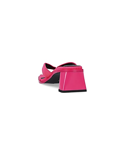 360 degree animation of product Pink wide fit heeled mules frame-8