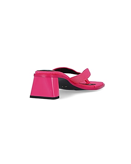 360 degree animation of product Pink wide fit heeled mules frame-11