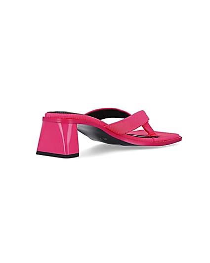 360 degree animation of product Pink wide fit heeled mules frame-12