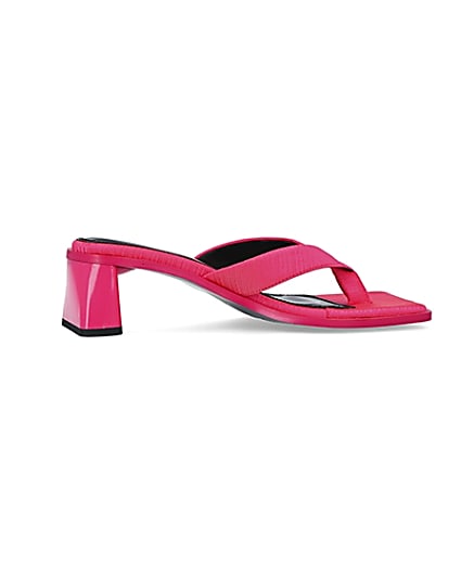 360 degree animation of product Pink wide fit heeled mules frame-14