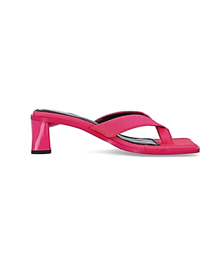 360 degree animation of product Pink wide fit heeled mules frame-15